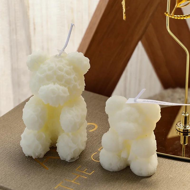 Rose Bear Shaped Aromatherapy Candle Fragrance Birthday Gift Candle Atmosphere Creative Companion Gift