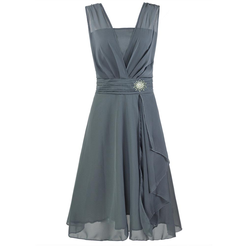 Женское торжественное свадебное платье для подружки невесты с высокой талией, бальное платье для выпускного вечера, коктейльное платье