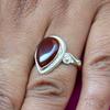 Carnelian 925 Sterling Silver Women Ring,   Red Gemstone Pear Ring Jewellery