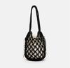 2025 New Summer Beach Tote Bag with Inner Pocket Hollow Mesh Shoulder Bag Cotton Crochet Knit Purse for Women Boho Vacation