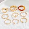 Золотое Роскошное Открытое Кольцо Простое Открытое Очарование Модное Кольцо 9-компонентное Кольцо Комбинация Глянцевый Вечерний Франк Женское Подарочное Кольцо Универсальный Комплект Ювелирных Изделий
