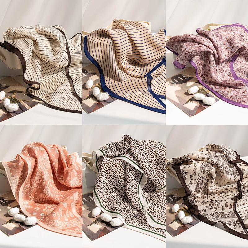 New Wool Silk Scarf for Women Fashionable and Versatile Long Strips High-end Printed Neck Scarf Exterior