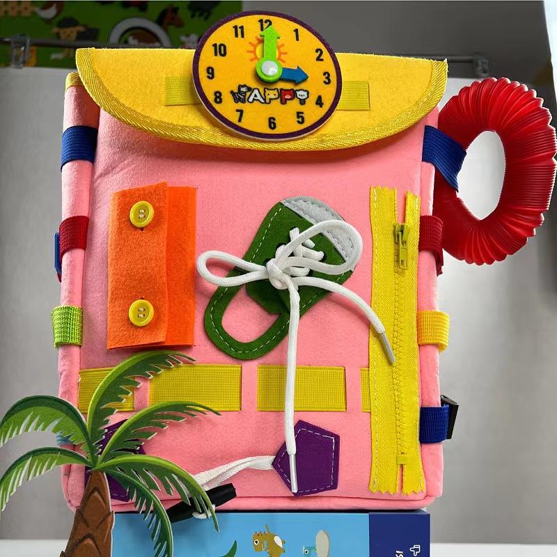 Monterey Felt School Bag, Felt Learning Board, DIY Plush Backpack, Children Bag Toy