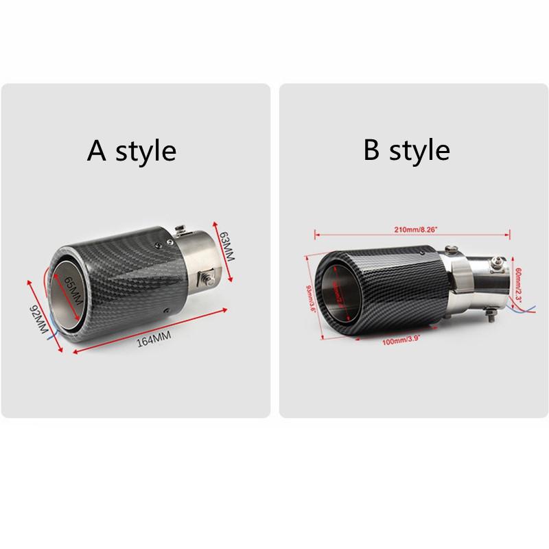 Universal Carbon Fiber Luminous Tail Throat Tail Pipe Muffler Blue and Red LED Light