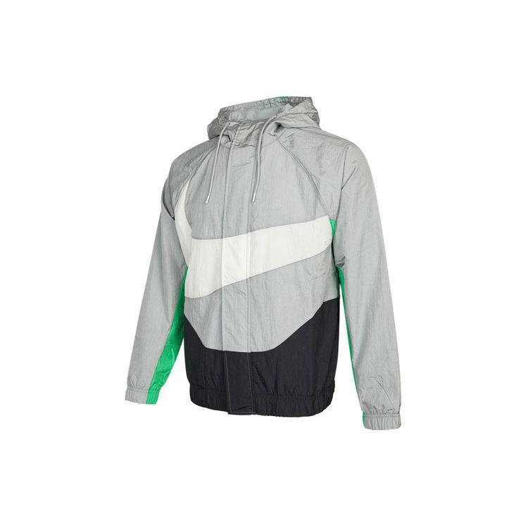 Nike Спортивная одежда Swoosh Color-Block Тканая куртка с капюшоном Мужская верхняя одежда Серый DD5968-077
