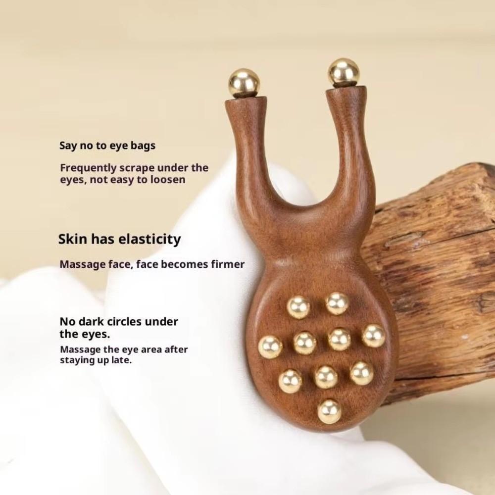 Handheld Wooden Nose Scraping therapy Antistatic Handheld Comb New Brass Bead Comb  Nose Relaxation