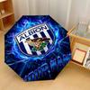 Автоматический 3-складной зонт West Bromwich Albion FC, 8 ребер, ветрозащитный, складной, защита от солнца и дождя, для путешествий на открытом воздухе, для ежедневного использования