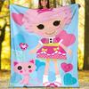 1 шт. Плед на тему Lalaloopsy2 - Цифровая печать, Полиэстер, Уютный для всех сезонов, Идеально подходит для улицы, кемпинга и путешествий