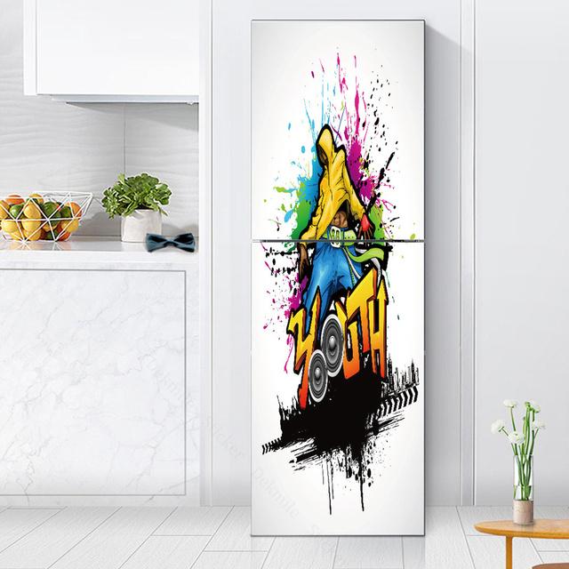 Наклейки с розами на холодильник, обои для кухни, виниловый плакат, наклейка на холодильник, домашний декор, спальня, новогоднее украшение