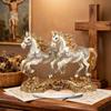 Acrylic Horse Centerpiece 2D Flat Coin Horse Ornament Tabletop Horse Decoration for Living Room Bedroom Home Office Desk Shelf
