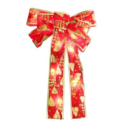 Светящийся Рождественский бант-подвеска Снежинка Лось с принтом Бант Рождественская елка Светодиодная лента Бант