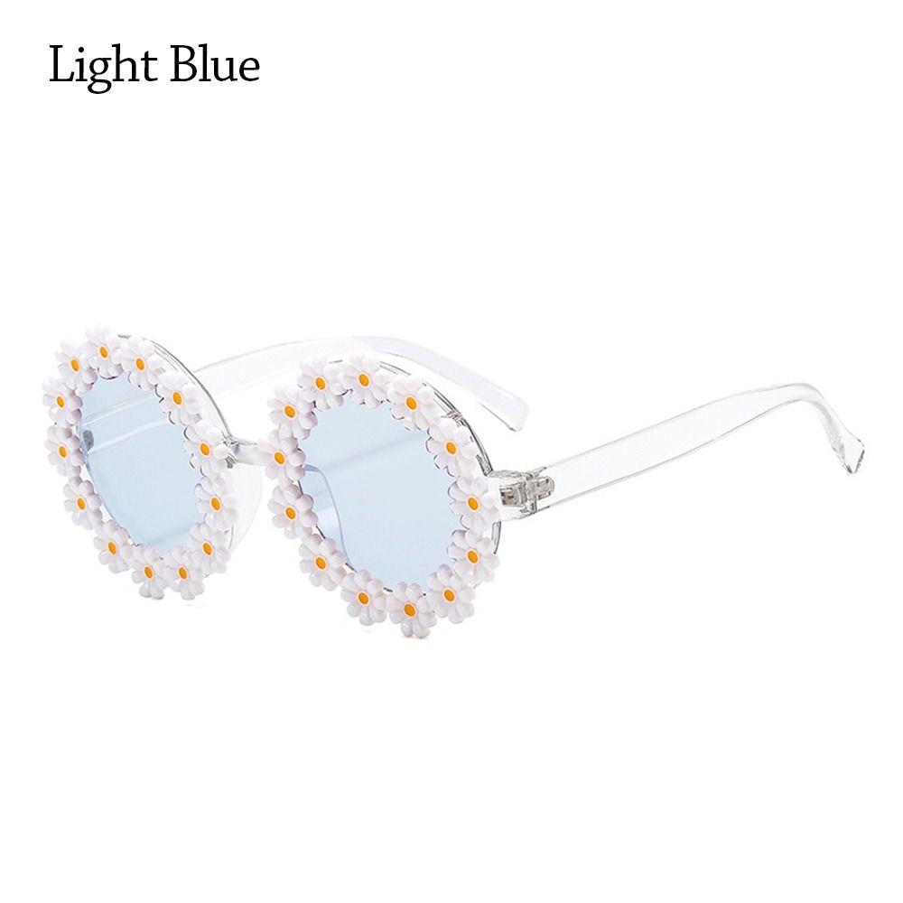 Fashion Disco Party Flower Sun Glasses Round Frame Daisy Sunglasses for Women Shades