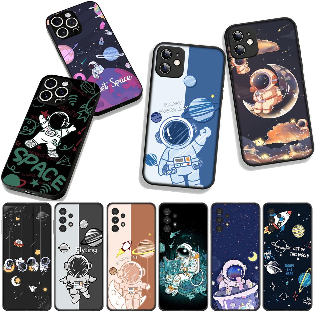 Чехол для Xiaomi Poco F7 F6 F8 Ultra F5 X7 X6 X5 X3 NFC M7 M6 Pro C85 C75 C65 C71 C61 Чехол для телефона Луна Звезды Небо Астронавт Ракета