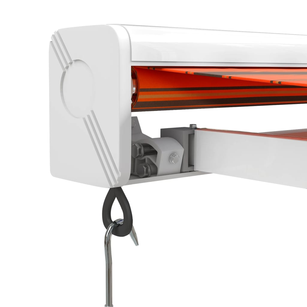 Retractable Awning Orange and Brown 4.5 x 3 m Fabric and Aluminum