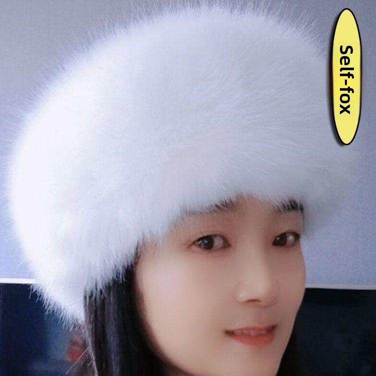 Новая шляпа с большим обхватом головы, шляпа с открытым верхом из искусственного лисьего меха, теплая осенью и зимой, пушистая шляпа-кольцо без верха, модная девушка