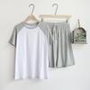 Летние мужские пижамы из модала, тонкий раздел, свободные, с коротким рукавом, шорты, можно носить на улице, спортивный, домашний костюм, мужская одежда для сна