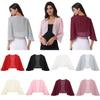 Womens 3/4 Sleeve Chiffon Cardigan Bolero Jacket Wedding Party Bridal Dress Cover Ups Wraps Shawls