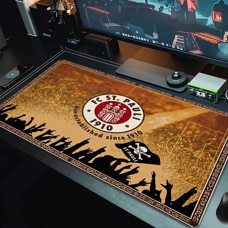 FC St. Pauli Color Mouse Pad Large Gaming Table Cushion Non-slip Laptop Tablet Big Mousepad XXL Mat Mini PC Playmat With Lock edge