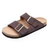 2024 Новые мужские кожаные мюли-сабо, тапочки, высокое качество, мягкие пробковые тапочки с двумя пряжками, обувь для мужчин, большие размеры 40-46