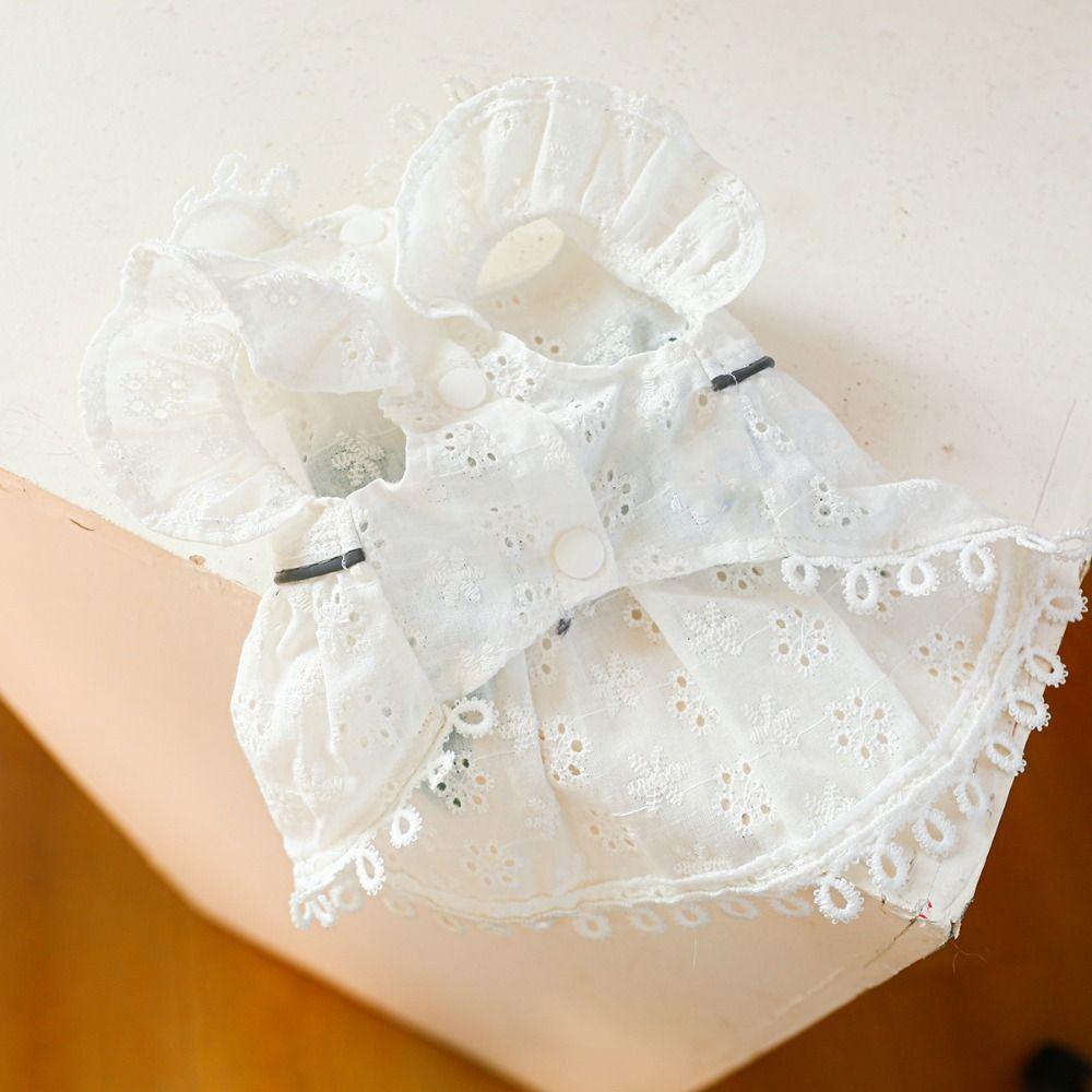White Spring Cat Dog Dress Hollow Out Pet Skirt Chihuahua Puppy Skirt Spring/summer