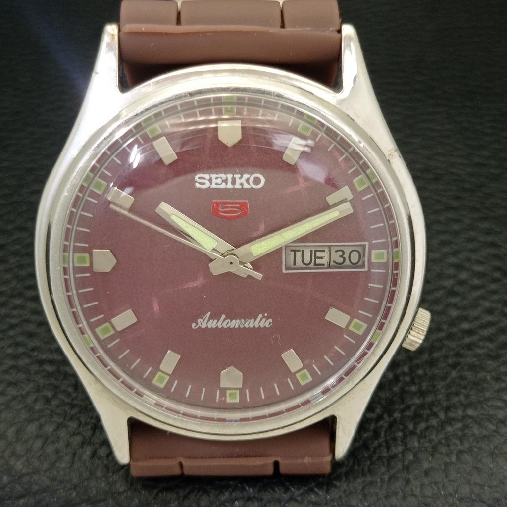 Б/У винтажные мужские часы SEIKO 5 AUTOMATIC 7009A из Японии с коричневым циферблатом a434989-2 R122-a434989
