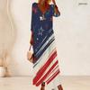 Plus Size Women V Neck 3 4 Sleeve Maxi Dress Comfortable Soft Holiday Gown
