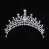 Большие винтажные серебряные свадебные диадемы, короны, повязка на голову, хрустальные стразы, свадебные аксессуары для волос невесты, жемчужная свадебная корона