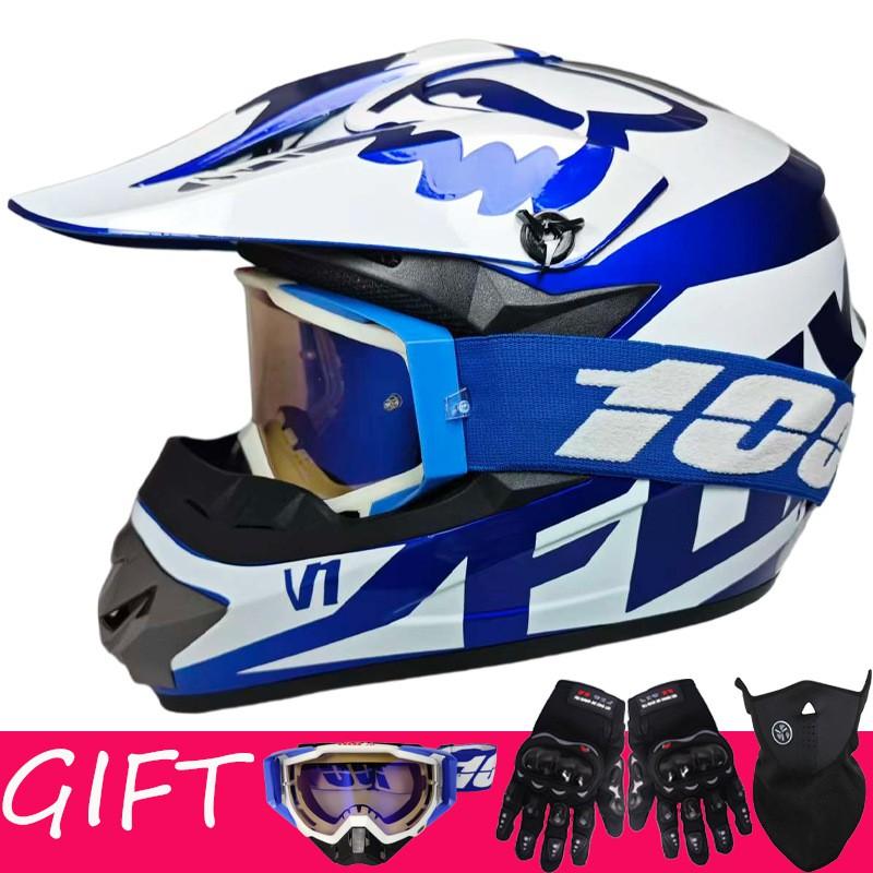Youth Off-Road Full Face Helmet With 100% Goggles Gloves Mask Bike Karting