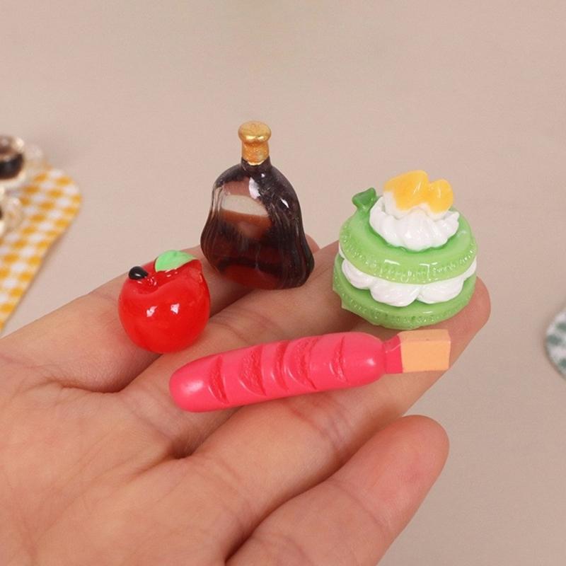 1:Набор фигурок еды для пикника на открытом воздухе в масштабе 1:12 Для кукольного домика С реалистичными моделями еды и посудой