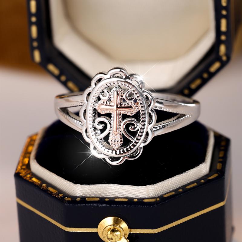 Простые серебряные кольца-крестики в виде цветка для женщин и девочек, модные ювелирные изделия для свадьбы, помолвки и вечеринки