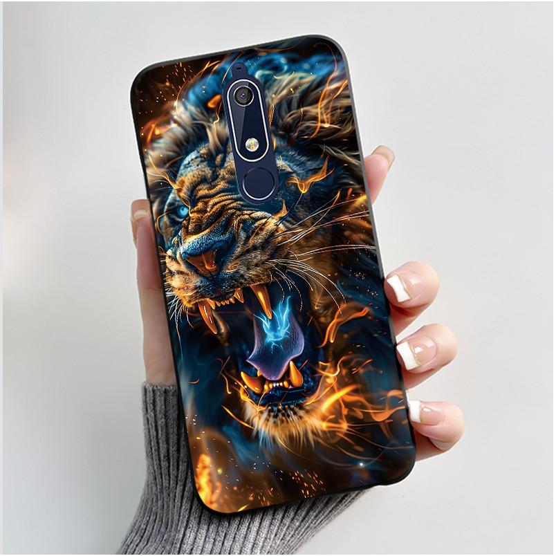 Чехол Для Nokia 5.1 6.1 Эстетичный Роскошный Милый Крутой Мальчики Девочки Мягкий силикон Чехол для телефона Задняя крышка Черный Матовый Защитный чехол