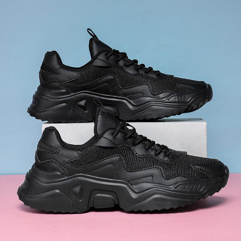 Универсальные кроссовки унисекс на толстой подошве для женщин 2025 Новая тенденция Сетчатые На шнуровке Дышащие Повседневные Спортивные Обувь Увеличенная Мягкость Для Ж