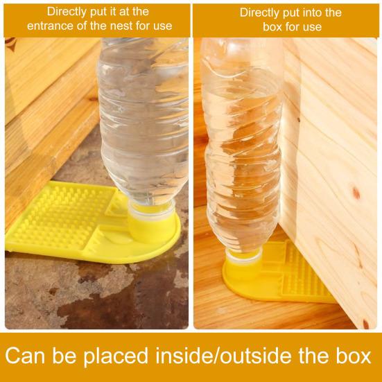 2 шт. станция для поения пчел, кормушка для пчел, совместимая с обычной бутылкой для воды, диспенсер для воды для пчелиных ульев, внутри и снаружи, принадлежности для пчеловодства