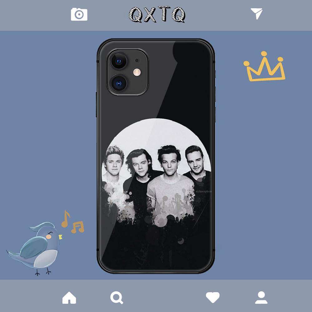 Чехол с логотипом группы One Direction для iPhone Samsung Galaxy Redmi Note S 17 16 15 14 13 20 24 25 54 Pro Max Ultra Fe Чехол из закаленного стекла