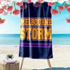 Пляжное полотенце с принтом Melbourne Storm, Большое, Мягкое, Быстросохнущее, для Пляжа, Кемпинга, Плавания