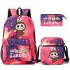 3Pcs/set Cartoon Printed Backpack Teenager Student Boy Girl Schoolbag Larger Capacity Bagpack Travel Bag Kid Gift Mochila