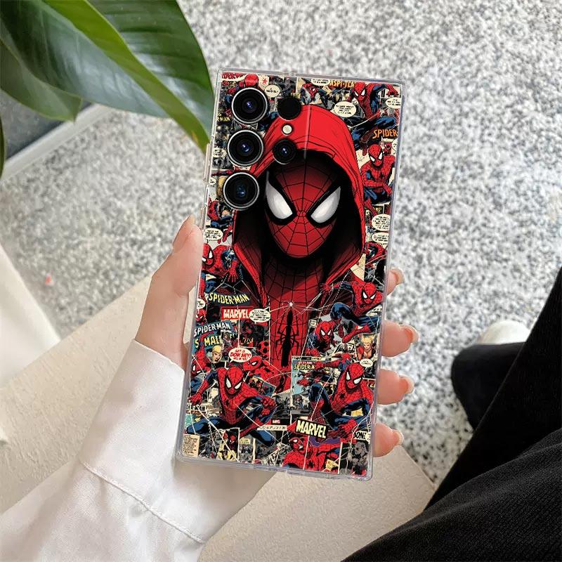 Прозрачный чехол Marvel Человек-Паук для Samsung Galaxy S26 S25 Ultra S24 S22 S26 Plus S20 S23 S21 S25 FE 5G Прозрачная накладка
