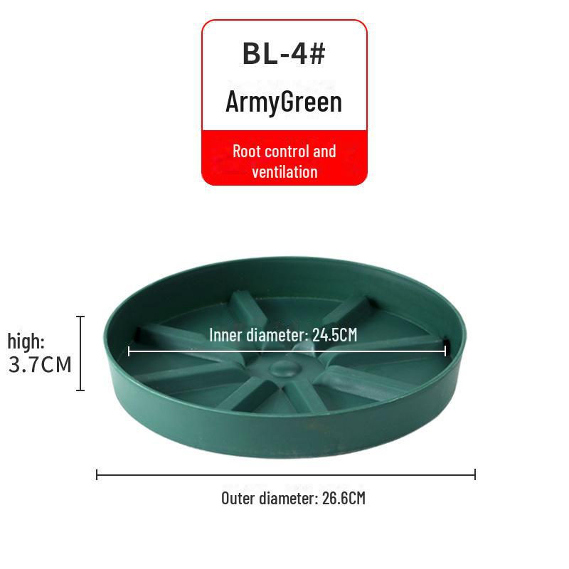 Круглый утолщенный пластиковый поддон для цветочного горшка с дренажем