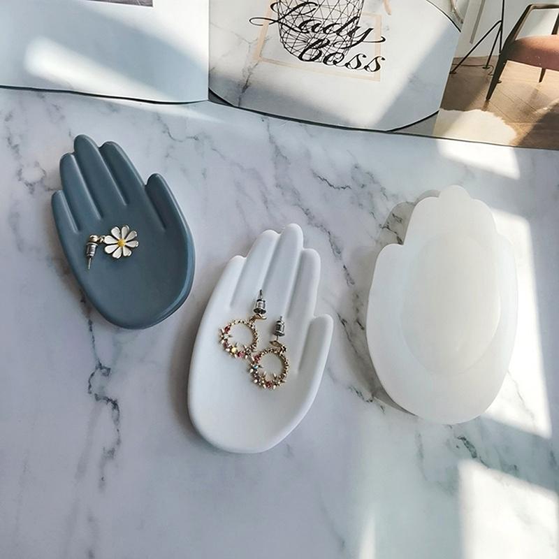 Новая форма руки в форме ладони, бетонный подсвечник, силиконовые формы, сделай сам, цементная штукатурка, поднос для демонстрации ювелирных изделий, форма для мыла, форма для эпоксидной смолы