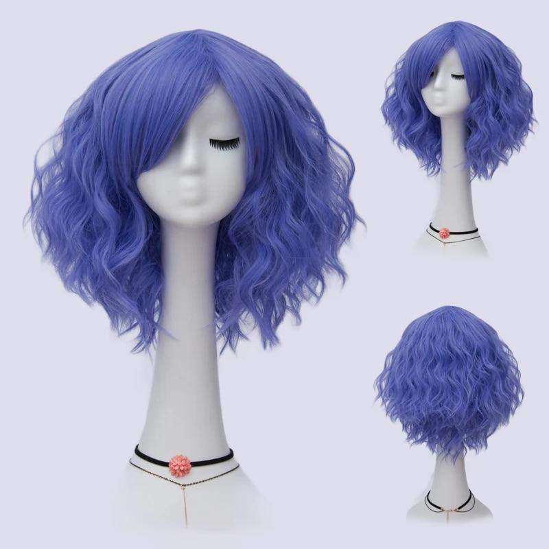 Short Bob Cosplay Wig for Women Synthetic Green Hair New Style Natural Supple Summer Heat Resistant Wig With Side Bangs