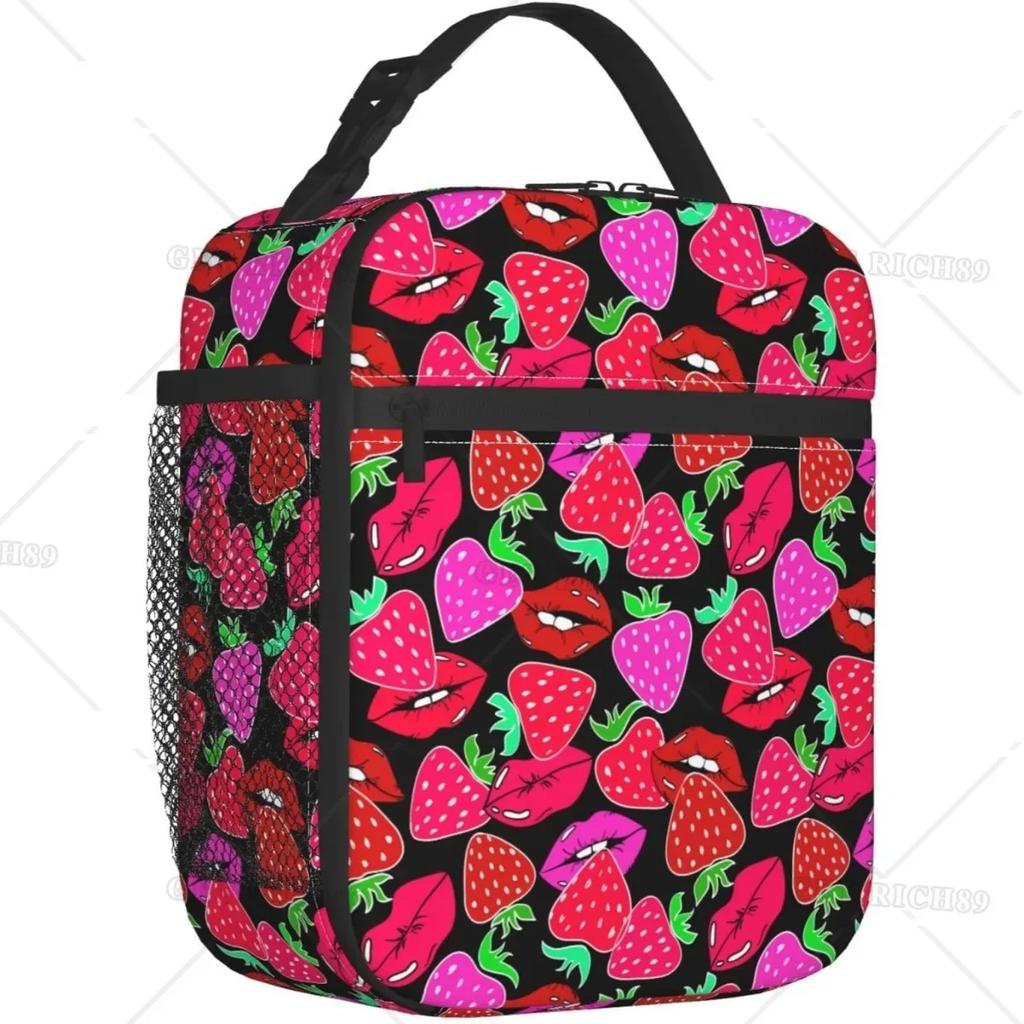 Красный ланч-бокс, термосумка, многоразовая, с застежкой-молнией, для работы, путешествий, пикника