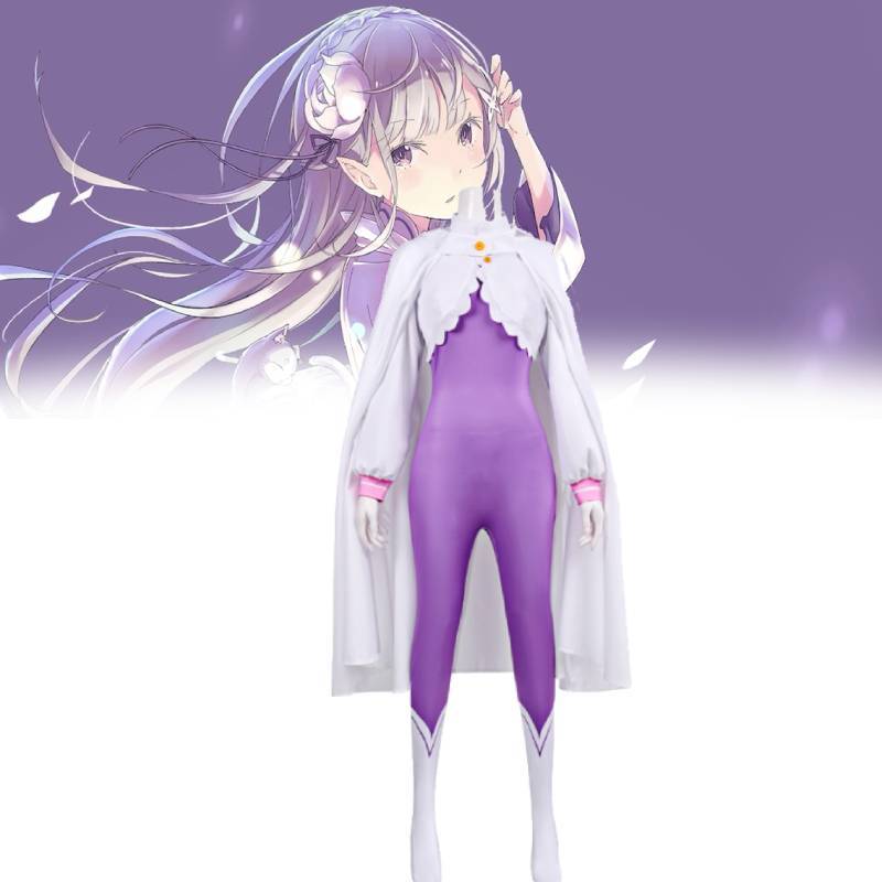 Косплей-одежда Emilia из Re:Zero. Начни жизнь в другом мире. Из мягкого полиэстера. Для конвентов и косплея
