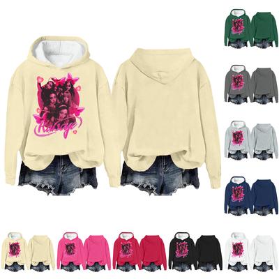 Женская модная повседневная толстовка с длинным рукавом, свободная, с принтом, спортивная, с длинным рукавом, с капюшоном