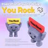 50Pcs Mini 'You Rock' Stone Toys Positive Gifts PVC Motivational Stone Figures Desktop Ornaments for Colleagues Staffs Teachers