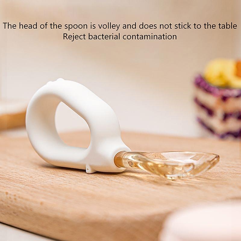 Набор столовых приборов из силикона для детей с короткими ручками, обучающая ложка для кормления ребенка, детская ложка, локтевая ложка, вилка, ящик для хранения