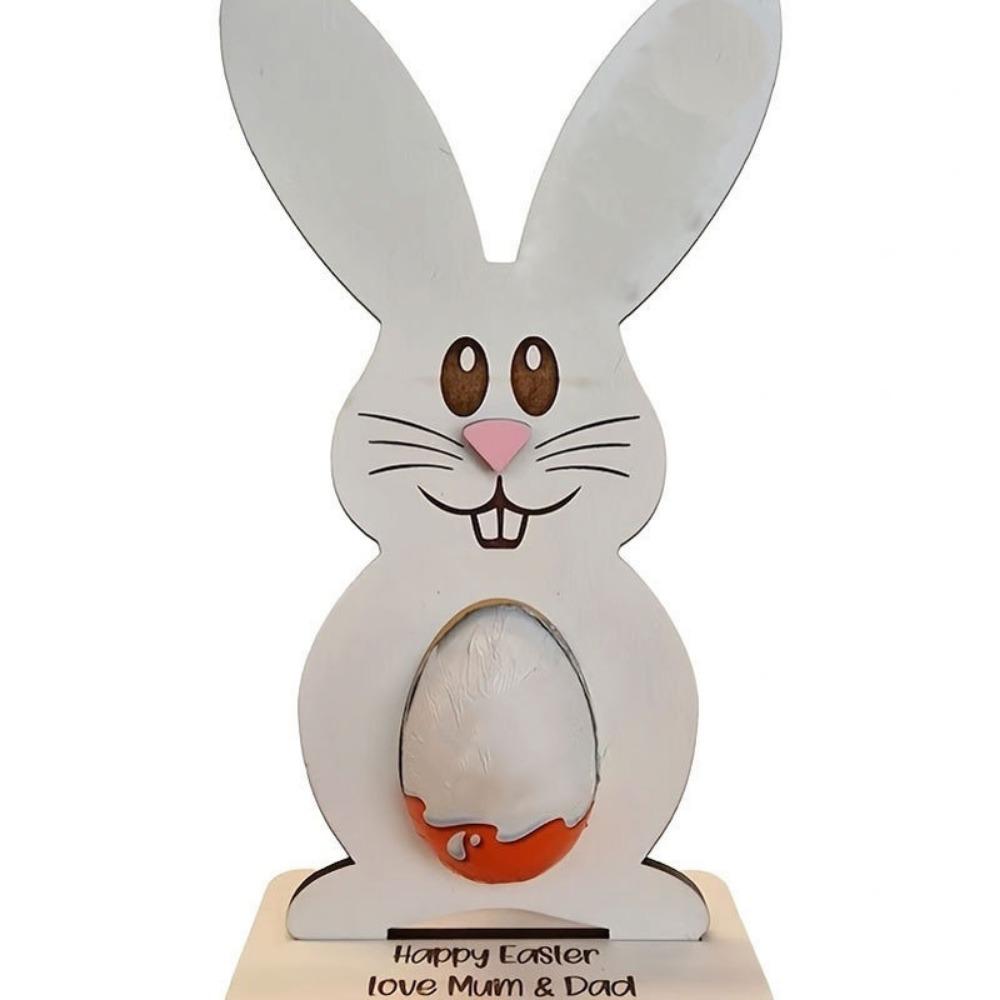 Creative Wooden Egg Stand Simulated Bunny Egg Rack Gift Chocolate Egg Rack Decoration Supplies