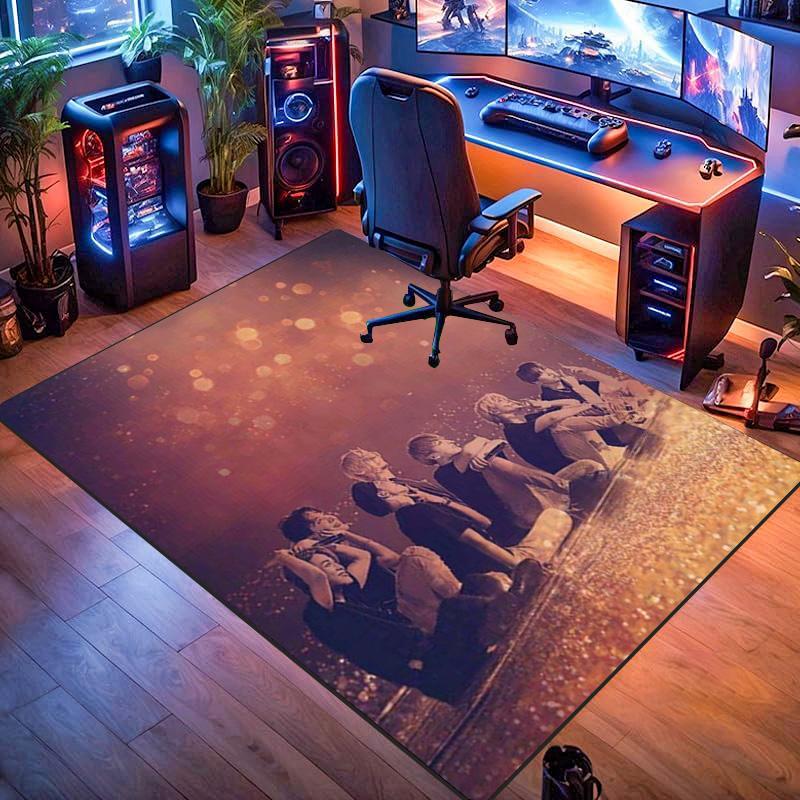 Colorful BT21 Characters Celebration carpet Living room and bedroom mats printing Office chair cushion Dormitory decoration Fashion