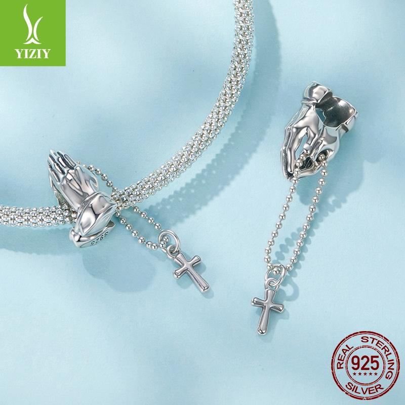 Chain Cross Diy Beaded Accessories Thanksgiving Gift S925 Sterling Silver String Decoration
