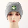 Smiling Frog Warm Knitted Hat Beanie, Woman Cap Cuff Winter Trendy Headwear Knit Cap Beanie