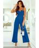 Statement Denim Jumpsuit with Notch V Detail